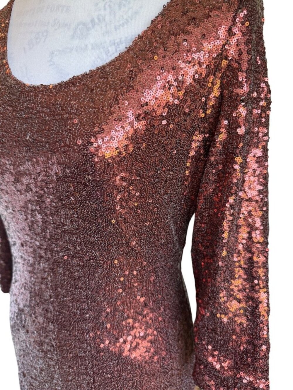 NEW Banana U.S.A. Women Brown Sequin Cocktail Prom Formal Boutique Dress 8/10 - Picture 2 of 9